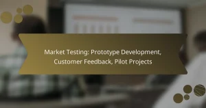 Market Testing: Prototype Development, Customer Feedback, Pilot Projects
