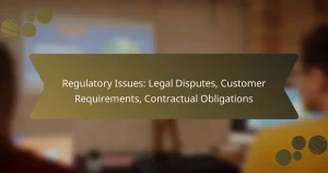Regulatory Issues: Legal Disputes, Customer Requirements, Contractual Obligations