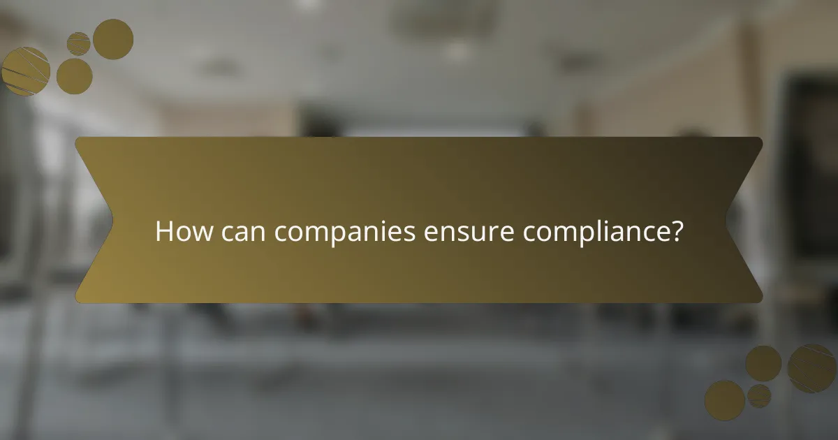 How can companies ensure compliance?
