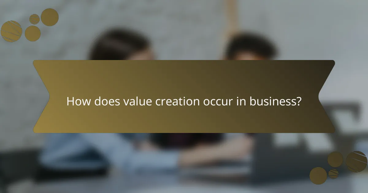 How does value creation occur in business?