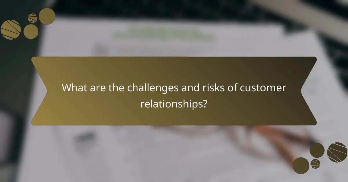 What are the challenges and risks of customer relationships?