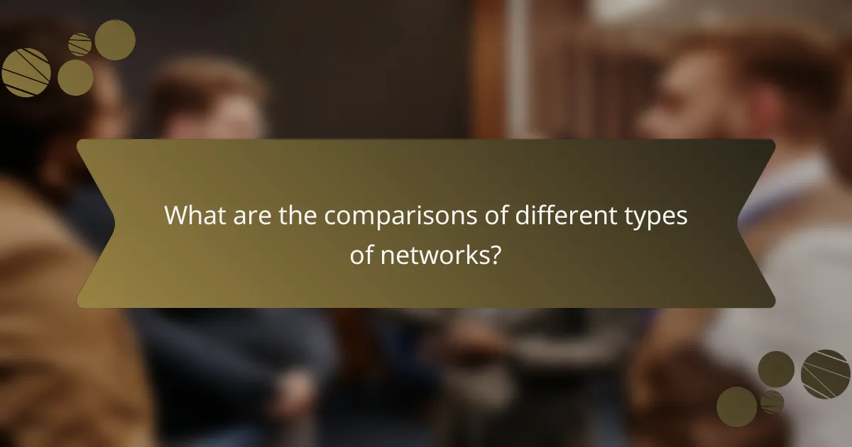 What are the comparisons of different types of networks?