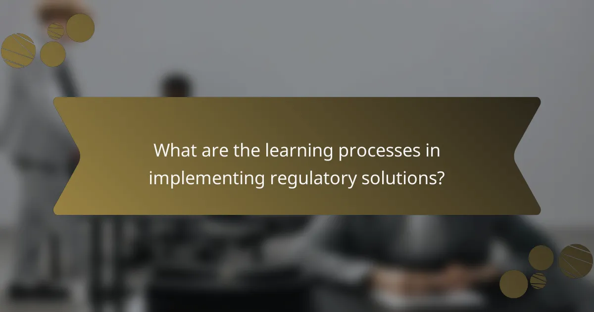 What are the learning processes in implementing regulatory solutions?